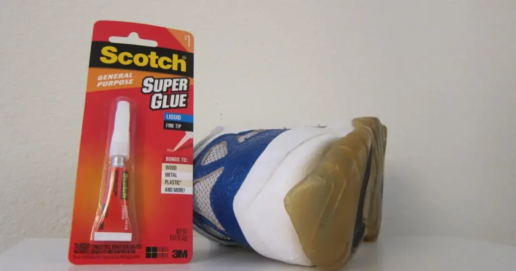 super glue your shoe to stop squeaking